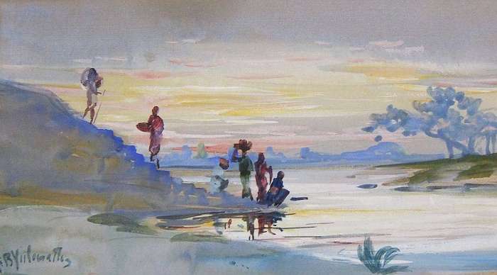An original river scene watercolour signed by the artist
