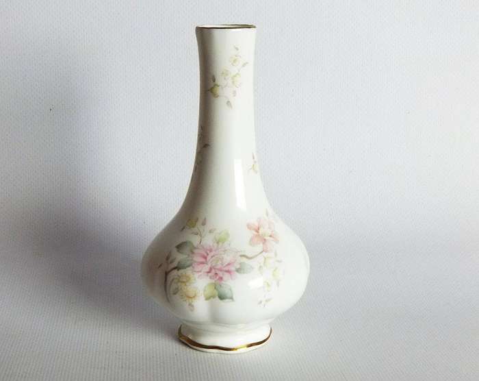 A vintage 1985 Royal Doulton posy vase in the Mystic Dawn pattern