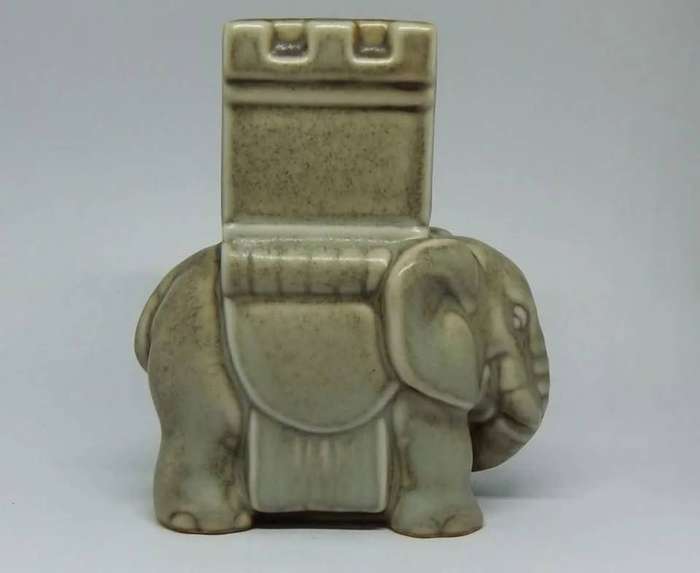 An old porcelain Elephant motif match holder by Bing & Grondahl - Made in Denmark