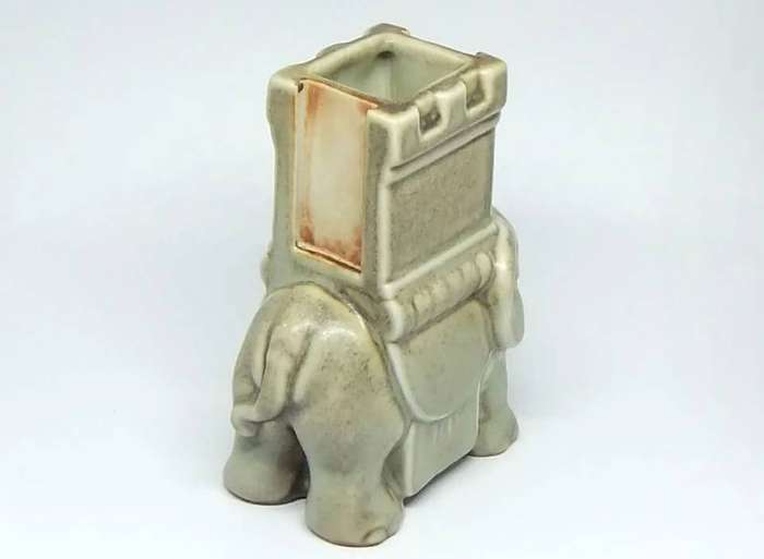 An old porcelain Elephant motif match holder by Bing & Grondahl - Made in Denmark