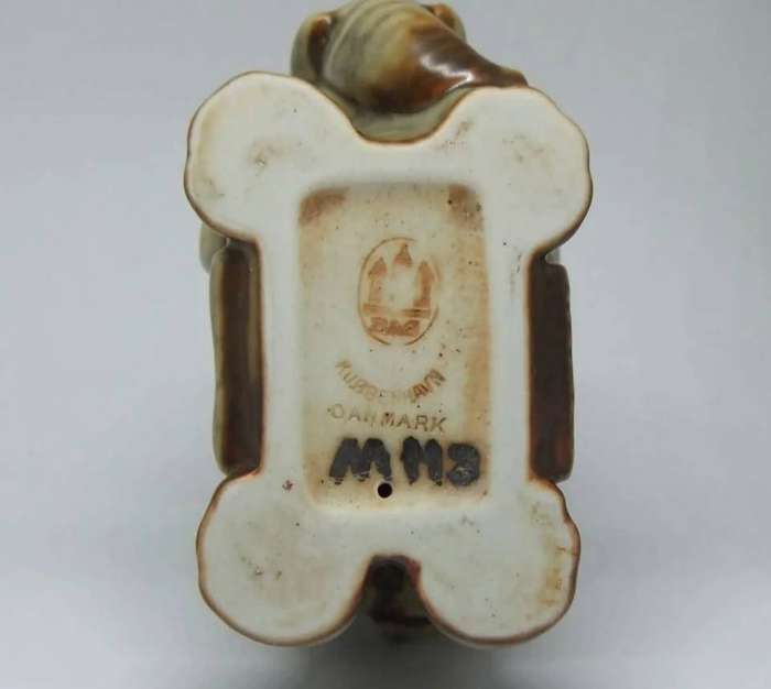 An old porcelain Elephant motif match holder by Bing & Grondahl - Made in Denmark
