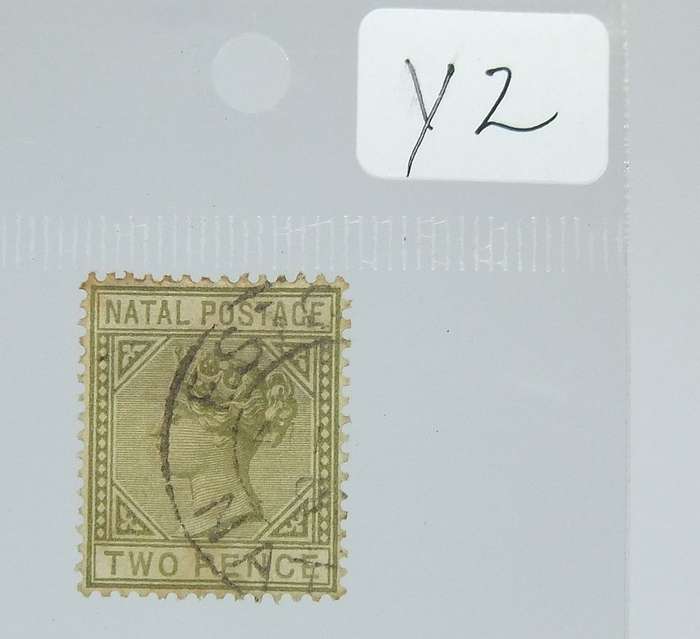UNDER R100 -Antique / Vintage postage stamp - Natal two pence