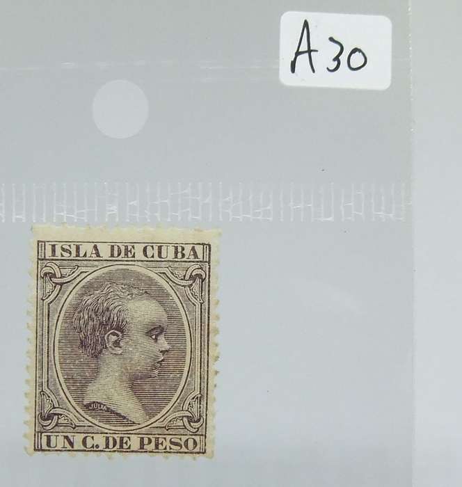 UNDER R100 -Antique / Vintage postage stamp - Cuba one peso
