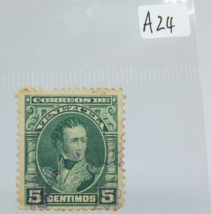 UNDER R100 -Antique / Vintage postage stamp - Venezuela 5 Centimos