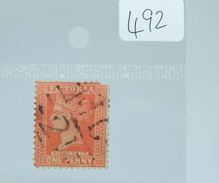 UNDER R100 -Antique / Vintage postage stamp - Victoria / Australia one penny
