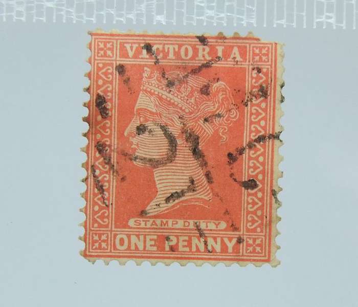 UNDER R100 -Antique / Vintage postage stamp - Victoria / Australia one penny