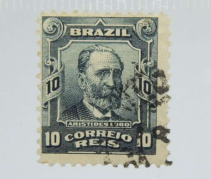 UNDER R100 -Antique / Vintage postage stamp - Brazil 10 Reis