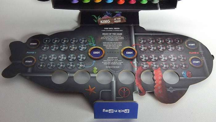 A collection of Stikeez figures with submarine holder which doubles as a board game
