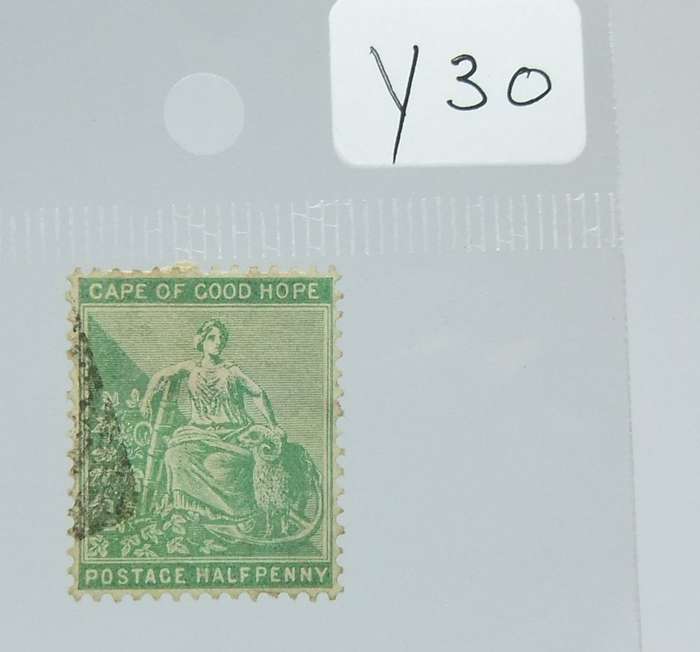 UNDER R100 -Antique / Vintage postage stamp - Cape of Good Hope half penny