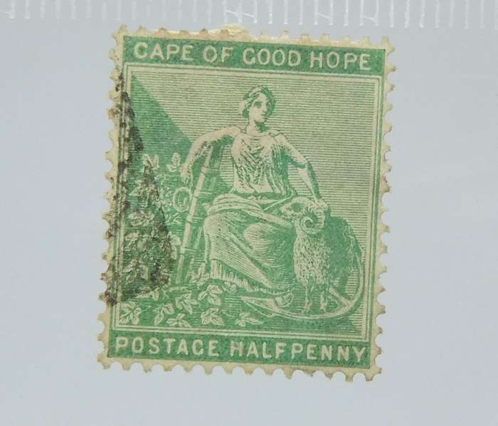 UNDER R100 -Antique / Vintage postage stamp - Cape of Good Hope half penny