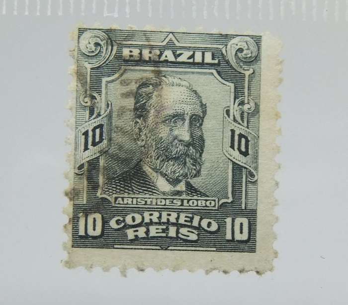 UNDER R100 -Antique / Vintage postage stamp - Brazil 10 Reis