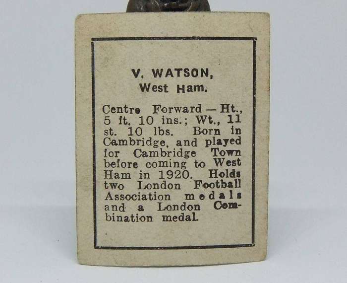 UNDER R100 - 1920`s Sports card - Football - V. Watson - West Ham F.C