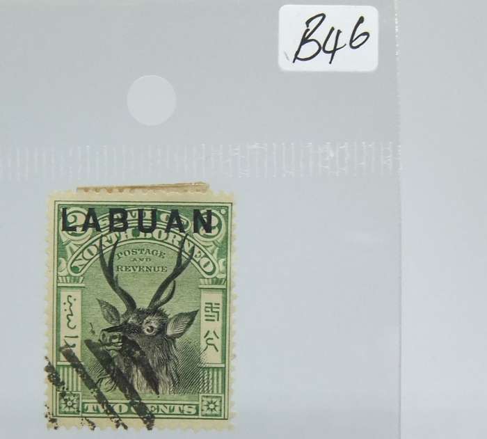 UNDER R100 -Antique / Vintage postage stamp - State of North Borneo Labuan 2 cents