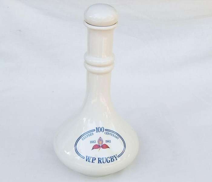 A 1983 commemorative decanter made for Western Province rugby by Drostdy pottery