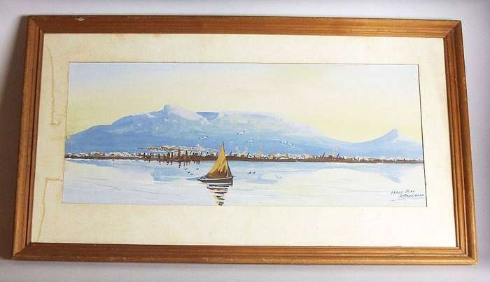 An old original watercolour painting by SA artist H.Anderson in need of a new frame / glass