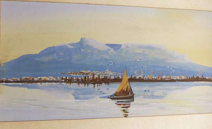 An old original watercolour painting by SA artist H.Anderson in need of a new frame / glass