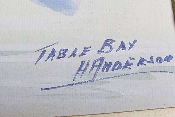 An old original watercolour painting by SA artist H.Anderson in need of a new frame / glass