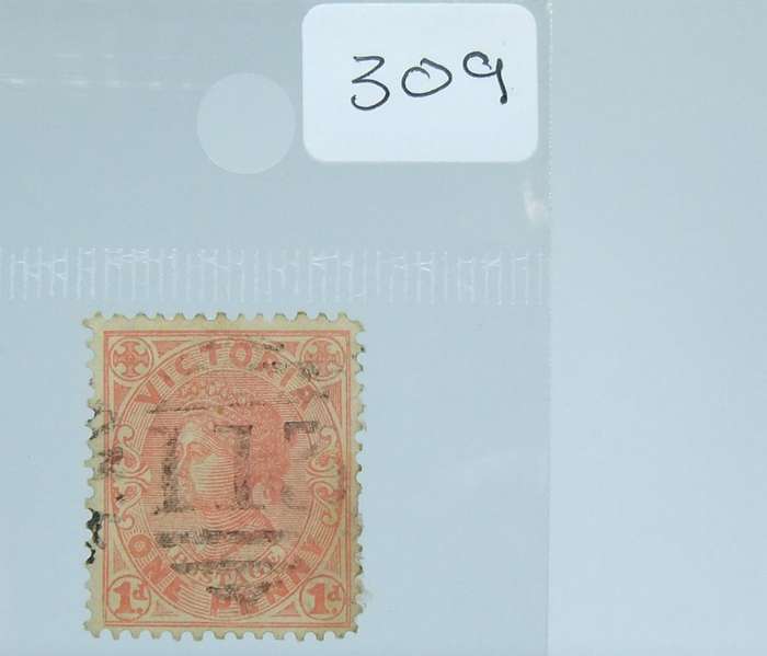 UNDER R100 -Antique / Vintage postage stamp - Victoria / Australia one penny