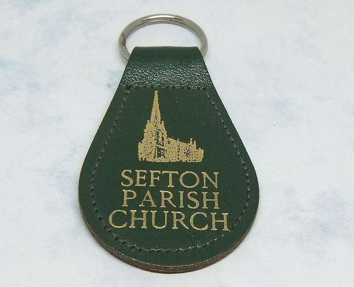 UNDER R100 - Vintage Keyring - Sefton Parish Church - Genuine leather