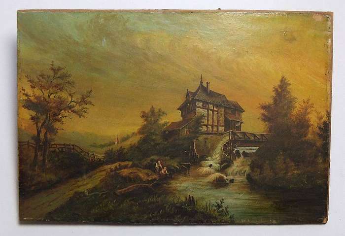 An old picture or painting with raised detail and artist signature - possibly an oleograph