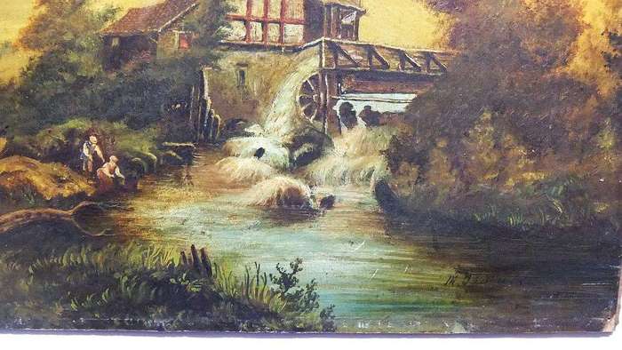 An old picture or painting with raised detail and artist signature - possibly an oleograph