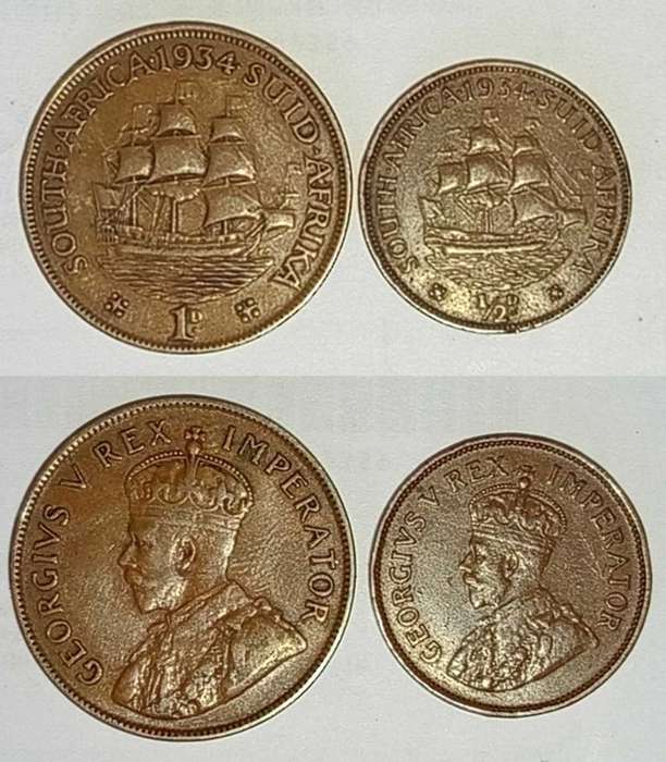 1934 1/2 Penny & 1 Penny PAIR