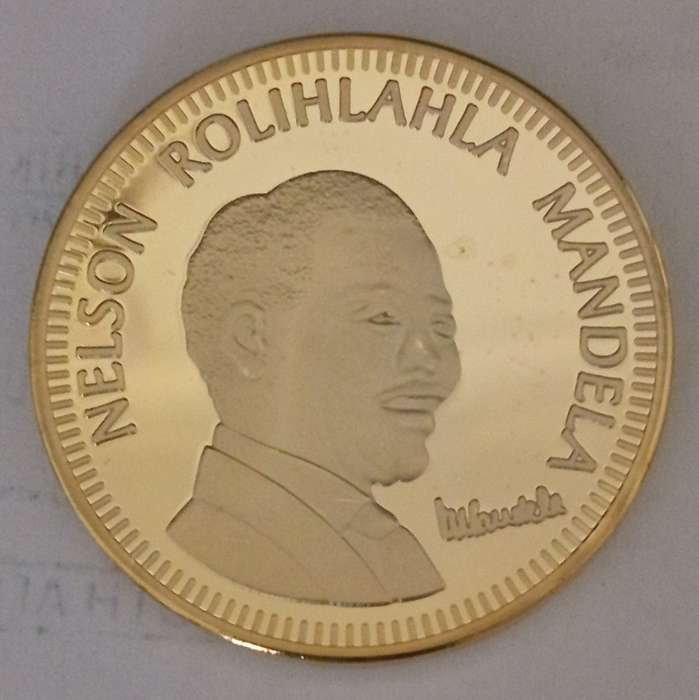 ***MANDELA MEDALLIONS***GOLD PLATED***