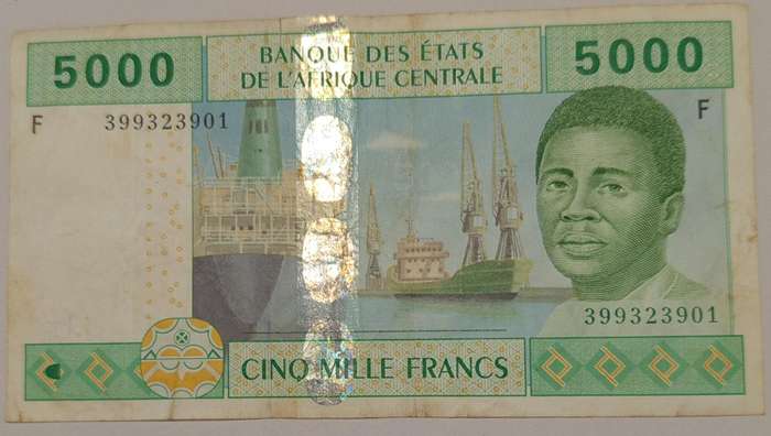 CENTRAL AFRICAN STATES 5000 FRANCS "F"