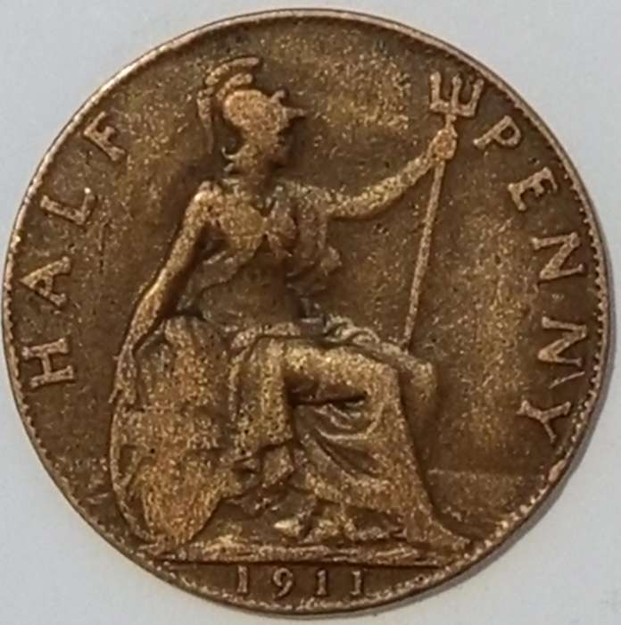 1911 HALF PENNY GREAT BRITAIN