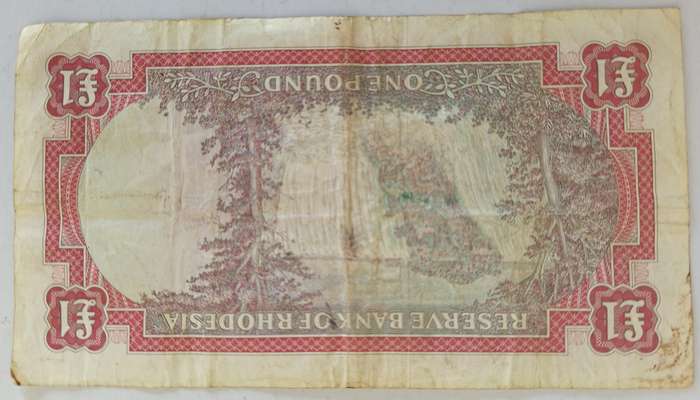 RHODESIA ONE POUND BANKNOTE 14-10-1968