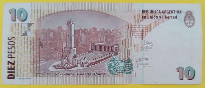 ARGENTINA 10 PESOS BANKNOTE