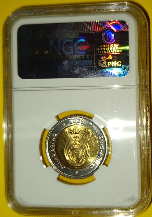 2008 MANDELA 90th BIRTHDAY R5 GRADED MS67