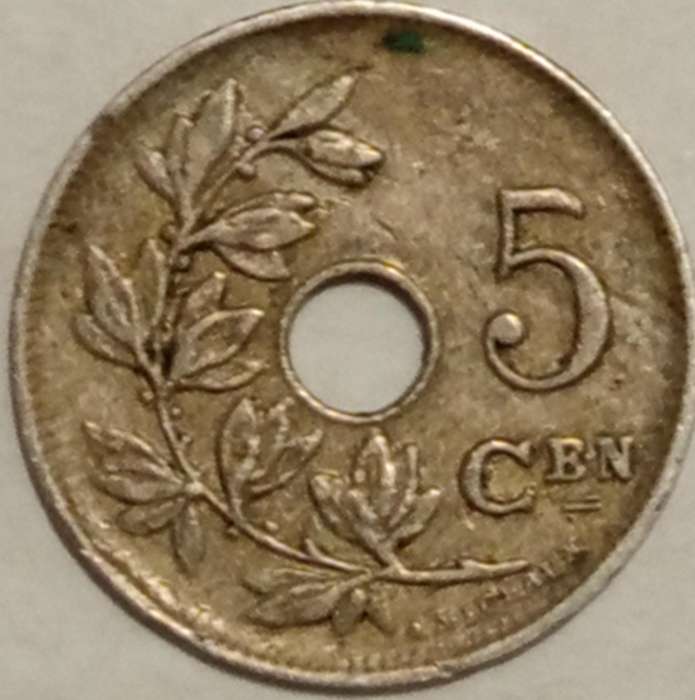 1922 BELGIUM 5 CEN