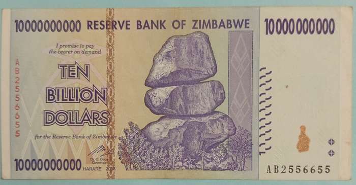 2008 ZIMBABWE $10 BILLION BANKNOTE
