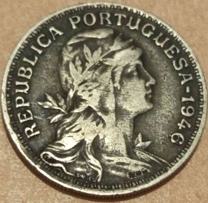 1946 PORTUGAL 50 CENT COIN