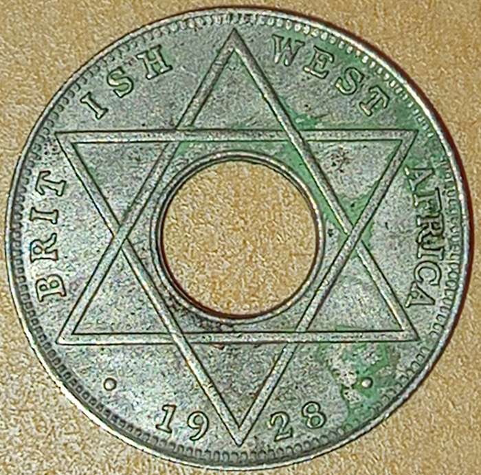 1928 BRITISH WEST AFRICA 1/10 OF A PENNY