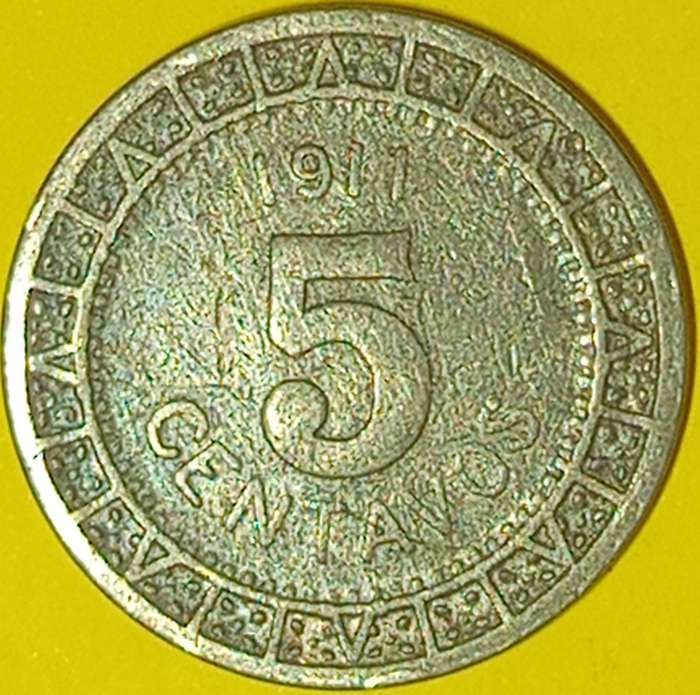 1911 MEXICO 5 CENTAVOS
