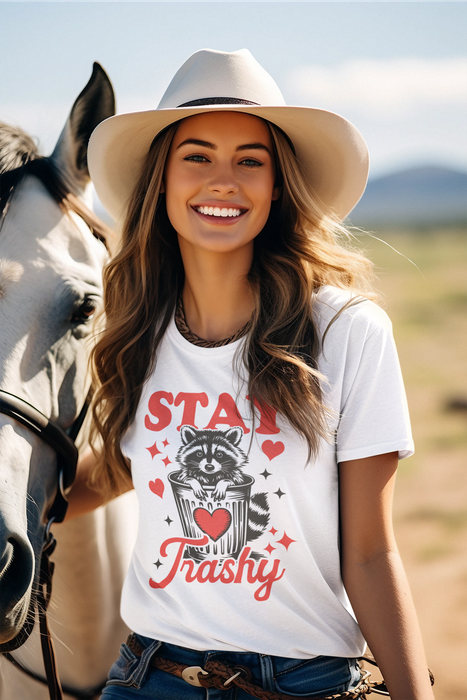 Stay Trashy - Kids & Adult Valentine Tshirt Sloth (Select Size at Checkout)