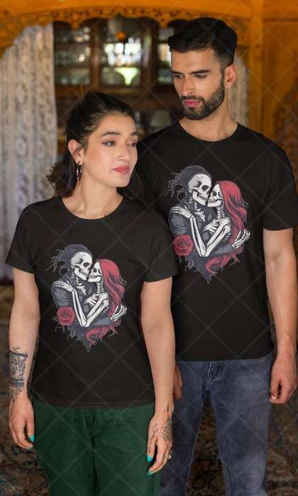 Gothic Love - Kids & Adult Valentine Tshirt Sloth (Select Size at Checkout)