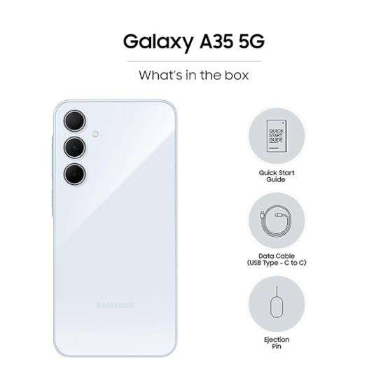 LATE ENTRY NEW Samsung A35 with Cover - Ice Blue Colour
