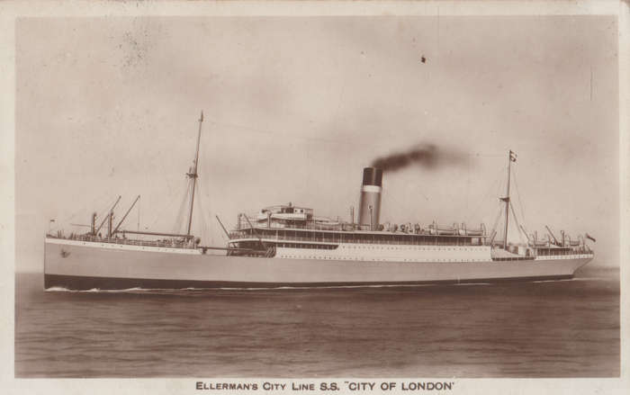 MINT REAL PHOTO POST CARD ELLERMANS CITY LINE SS CITY OF LONDON