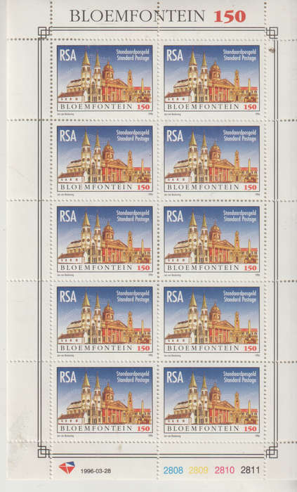 SOUTH AFRICA 1996 The 150th Anniversary of City of Bloemfontein UMM  SACC 940 SHEET