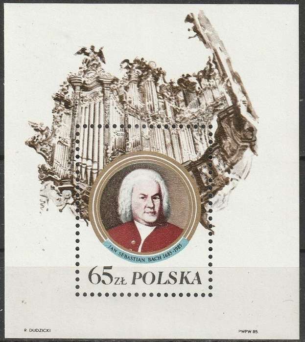 POLAND 1985 The 300th Anniversary of the Birth of Johann Sebastian Bach UMM SG MS3025