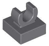 USED LEGO Tile Modified 1 x 1 with Clip DARK BLUEISH GRAY