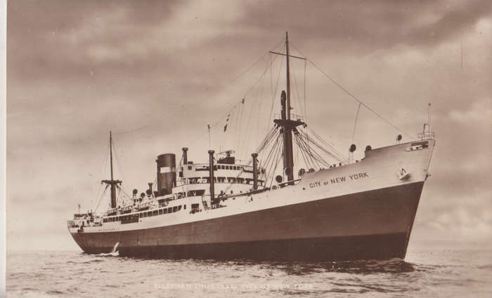 MINT REAL PHOTO POST CARD ELLERMAN LINES SS CITY OF NEW YORK
