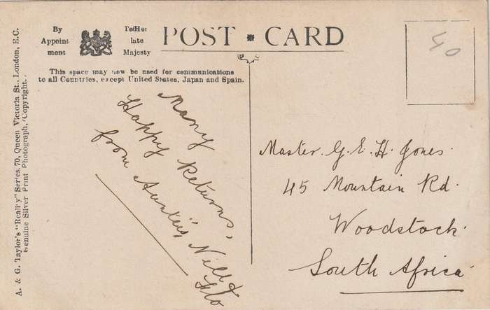 USED A AND G TAYLORS REALITY SERIES POST CARD