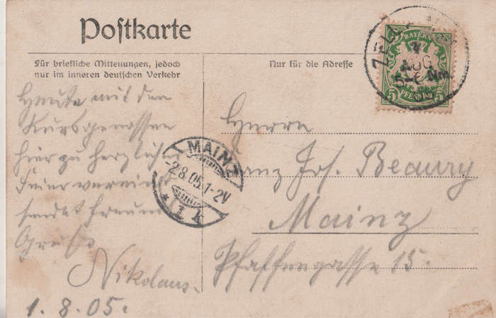 EARLY USED POST CARD BAYERN