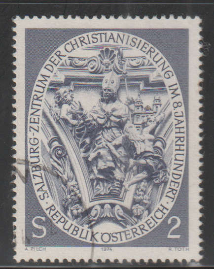 AUSTRIA 1974 Salzburg - Center of Christianization in the 8th century UNH SG 1711