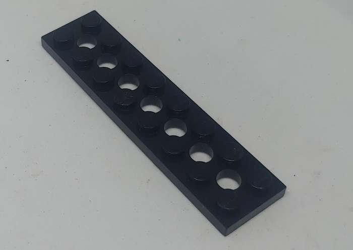 Lego (U) ~ Technic Plate 2 x 8 with 7 Holes ~ [Black]