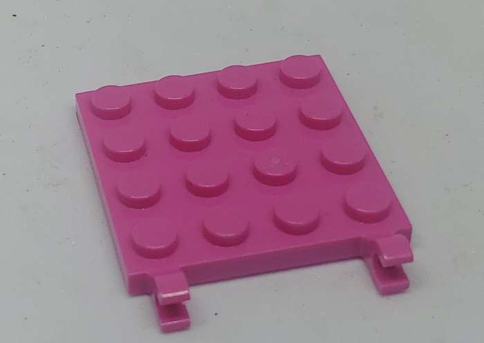 Lego (U) ~ Plate WITH CLIPS 4 x 4 ~ [PINK[]